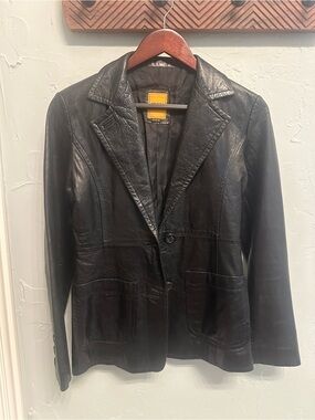 Genuine Lamb Leather Blazer Jacket